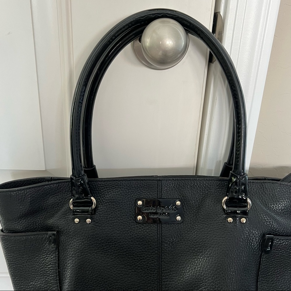 Kate Spade New York Pebbled Leather w/ patent leather Handles Satchel/Handbag - Picture 3 of 14